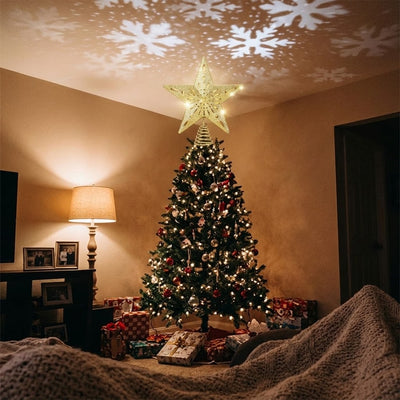 Snowflake Projector Star Tree Topper