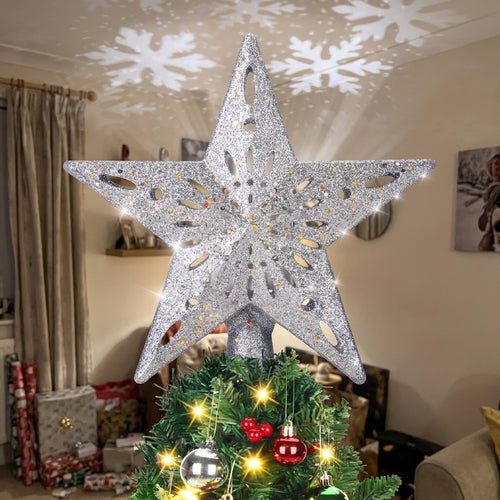 Snowflake Projector Star Tree Topper