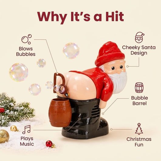 Cheeky Santa Bubble Machine – Musical Christmas Bubble Blower