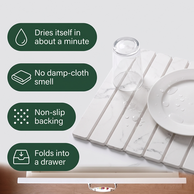 The Foldable Stone Dish Drying Mat