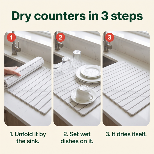 The Foldable Stone Dish Drying Mat