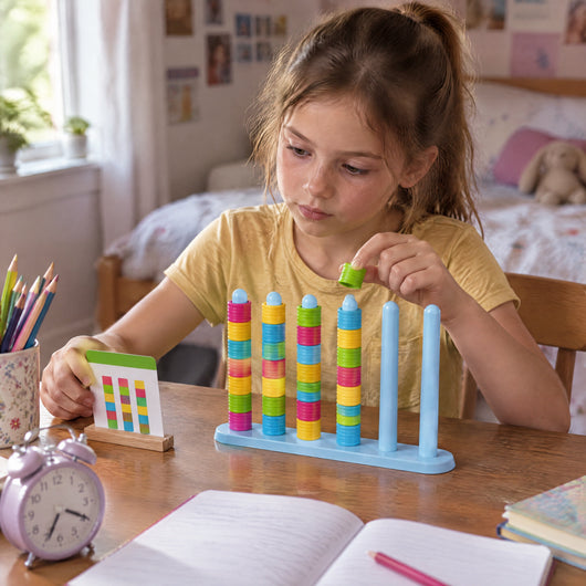 Girl playing solo at her desk
